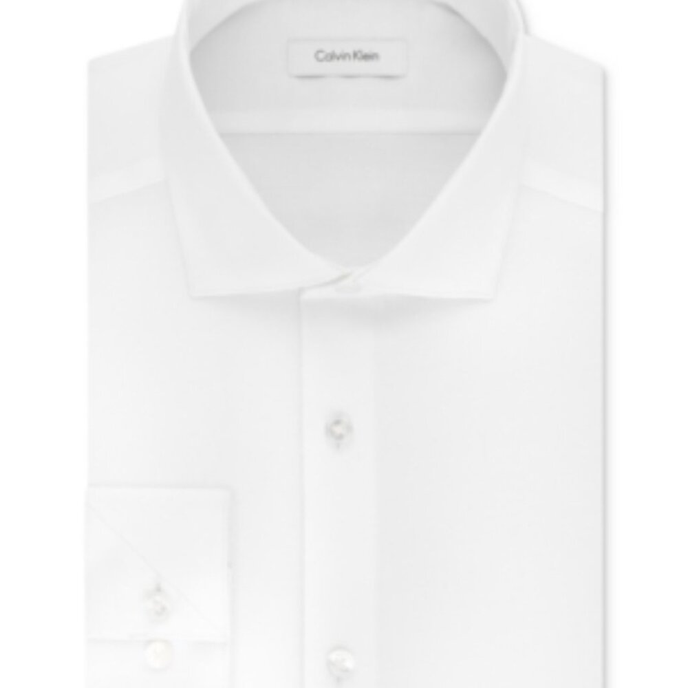 Calvin Klein Mens Non-Iron Button up Dress Shirt Size: 17" Neck 35"-36" Sleeve